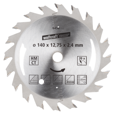Wolfcraft Handcirkelzaagblad | HM | 20 Zähne | Ø140mm | 1 stuk - 6458000