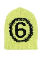 MM6 Maison Margiela Kids bonnet à logo intarsia - Vert