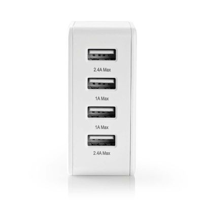 Nedis WCHAU481AWT Wandoplader 4,8 A 4 Uitgangen Usb-a Wit