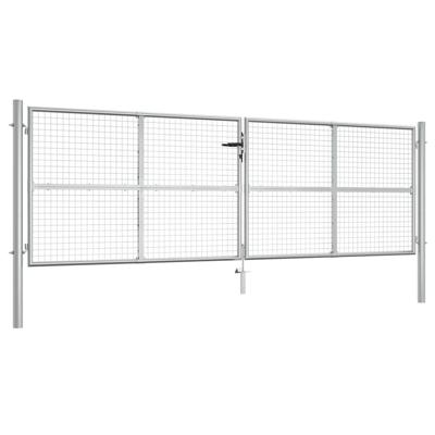 Poort 415x175 cm gegalvaniseerd staal zilverkleurig