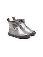 Pèpè bottes en cuir à fini métallisé - Gris