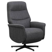 Leen Bakker - Relaxfauteuil Boaz - Elektrisch Verstelbaar - Antraciet - Stof - Grijs - 84x72x113 Cm
