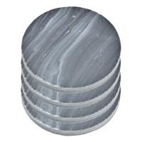 Onderzetters voor glazen - 4x stuks - rond - Marmer - grijs - 10 x 0.8 cm