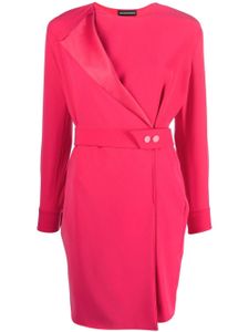 Emporio Armani robe courte à taille ceinturée - Rose
