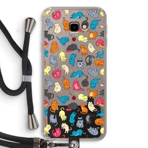 Kleurrijke katten: Samsung Galaxy J4 Plus Transparant Hoesje met koord
