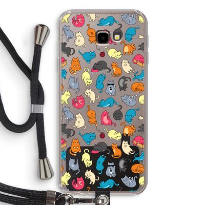 Kleurrijke katten: Samsung Galaxy J4 Plus Transparant Hoesje met koord