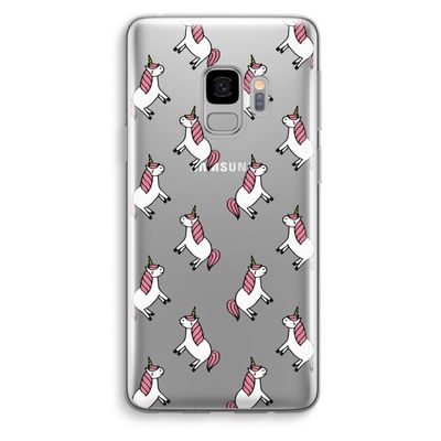 Eenhoorns overal: Samsung Galaxy S9 Transparant Hoesje