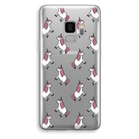 Eenhoorns overal: Samsung Galaxy S9 Transparant Hoesje