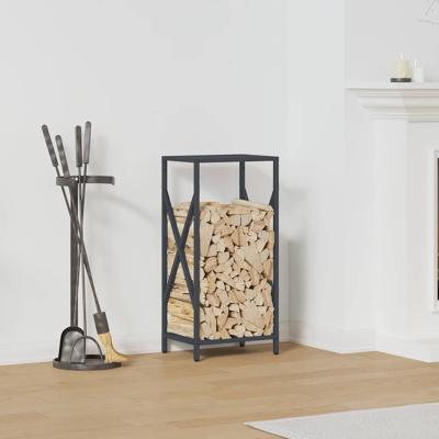 Brandhoutrek 34x25x70 cm koudgewalst staal antracietkleurig