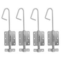 AMIG Verticaal schuifslot/plaatgrendel - 4x - staal - 30 x 6.2cm - verzinkt - zilver - schutting -