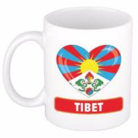 Hartjes vlag Tibet koffiemok - drink beker - white - 300 ml - supporters