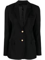 Rabanne blazer en laine vierge à simple boutonnage - Noir - thumbnail