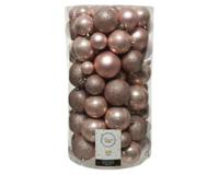 Decoris Kerstballen koker a 100 kunststof roze