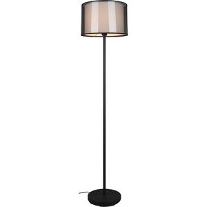 LED Vloerlamp - Vloerverlichting - Trion Bidon - E27 Fitting - 1-lichts - Rond - Mat Zwart - Aluminium - Tot 40W