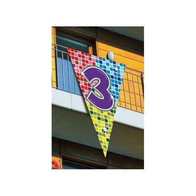 Grote vlag in puntvorm 3 jaar