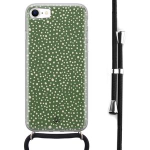 iPhone SE 2020 hoesje met koord - Green dots