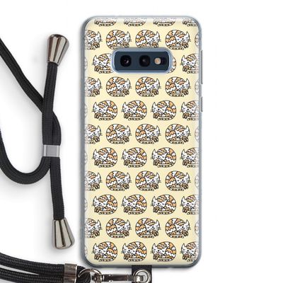 Slapende poes: Samsung Galaxy S10e Transparant Hoesje met koord