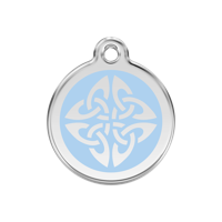 Tribal Arrows Light Blue roestvrijstalen hondenpenning medium/gemiddeld dia. 3 cm - Reddingo