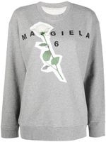 MM6 Maison Margiela sweat à logo imprimé - Gris - thumbnail