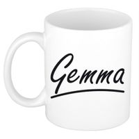 Gemma voornaam kado beker / mok sierlijke letters - gepersonaliseerde mok met naam   -