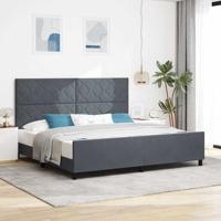 Bedframe fluweel donkergrijs 200x200 cm