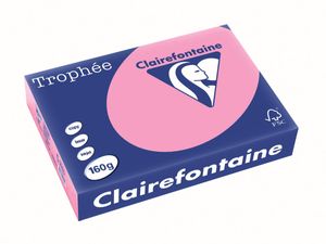 Clairefontaine Trophée Pastel, gekleurd papier, A4, 160 g, 250 vel, felroze