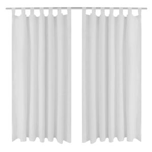 VidaXL Micro-satijnen gordijnen met ringen 140 x 245 cm 2 stuks (wit)