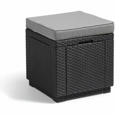 Poef Allibert by KETER Donker grijs Synthetische hars 42 x 42 x 39 cm