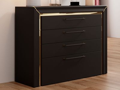 Commode ARNOLI 4 lades zwart
