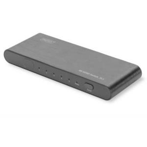 Digitus DS-45317 HDMI-switch 5 poorten Met metalen behuizing, Ultra HD-geschikt, Met aluminium behuizing, LED-weergave, Met afstandsbediening 4096 x 2160 Pixel