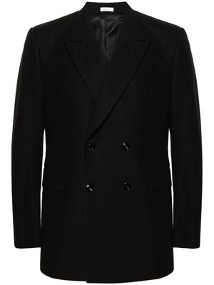 Alexander McQueen blazer en coton à boutonnière croisée - Noir