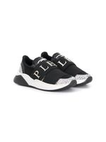 Philipp Plein Junior baskets à plaque logo - Noir