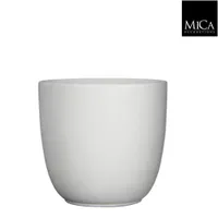Mica Decorations tusca ronde pot mat wit maat in cm: 29 x 31 - thumbnail