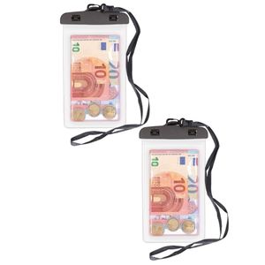 2x Stuks Bellatio Design waterdicht geldbuidel / moneybelt nektasje - Wit