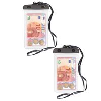 2x Stuks Bellatio Design waterdicht geldbuidel / moneybelt nektasje - Wit - thumbnail