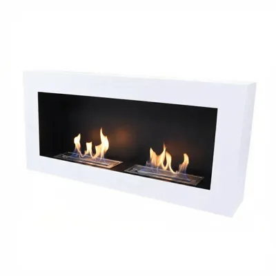Grote muur-hangende bio-ethanol haard (wit) | ScandiFlames | Hangende bio-ethanol haard | Wit