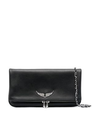 Zadig&Voltaire sac porté épaule en cuir à plaque logo - Noir
