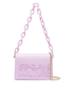 Versace Jeans Couture sac porté épaule à logo embossé - Violet