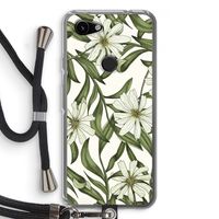 Wit bloemenpatroon: Pixel 3a Transparant Hoesje met koord