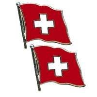 2x stuks pin speldje-broche Vlag Zwitserland 20 mm