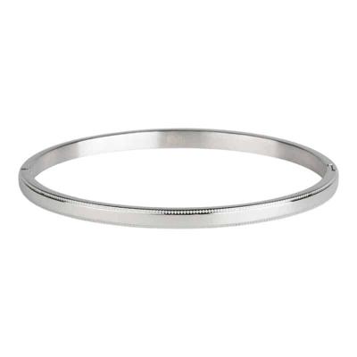 Kalli Bangle Armband Bewerkte Rand Julie 4 mm Zilver