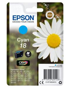 Epson inktcartridge 18, 180 pagina's, OEM C13T18024012, cyaan