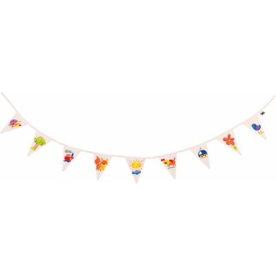 Inkleurbare blanco vlaggenlijn DIY - 3x - katoen - 110 cm Inkleurbare blanco vlaggenlijn DIY - 3x - katoen - 110 cm