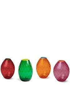 La DoubleJ lot de quatre vases Baby Egg à facettes - Orange