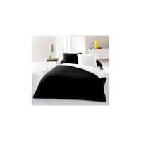 Dekbedovertrekset voor 2 personen - 220x240 cm - 100% Katoen - Tweekleurig Zwart en wit