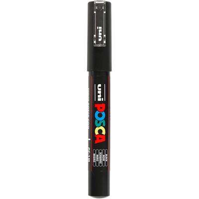 Uni-Posca Posca marker, afm pc-1m, lijndikte 0,7 mm, extra-fijn, zwart, 1 stuk