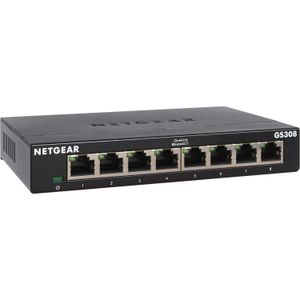 NETGEAR GS308-300PES netwerk-switch Unmanaged L2 Gigabit Ethernet (10/100/1000) Zwart