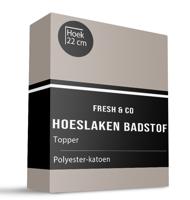 Topper Hoeslaken - Badstof - 80x200 cm - Taupe - Fresh and Co - Dekbed-Discounter.nl