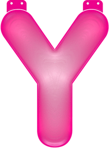 Roze opblaasbare letter Y