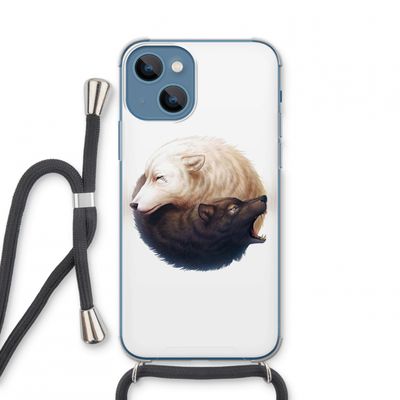 Yin Yang Wolves: iPhone 13 mini Transparant Hoesje met koord